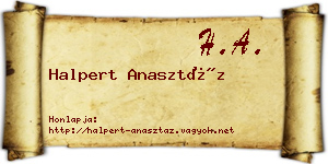 Halpert Anasztáz névjegykártya